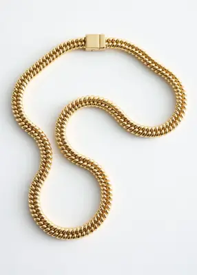 Collier en chaîne serpent épaisse - Doré — photo 1