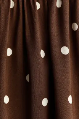Robe smockée à bretelles fines - Marron foncé/pois — photo 2