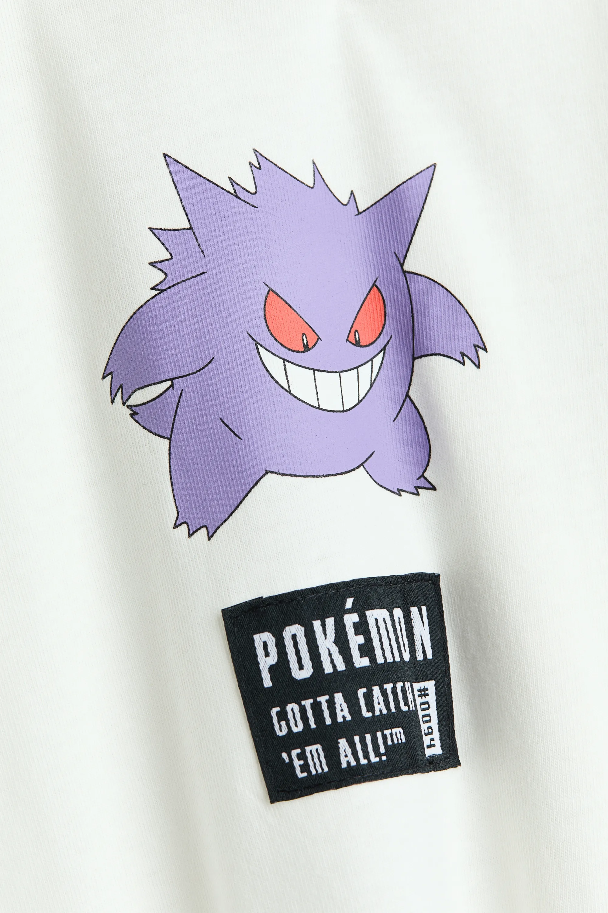 T-shirt imprimé à manches longues - Blanc/Pokémon