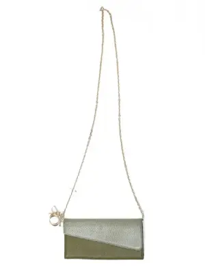 Sac LADY DIOR Wallet on chain en cuir vert et chaine argent Prix boutique €1800 — photo 1