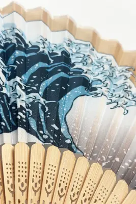 Eventail Hokusai + pompon — photo 2