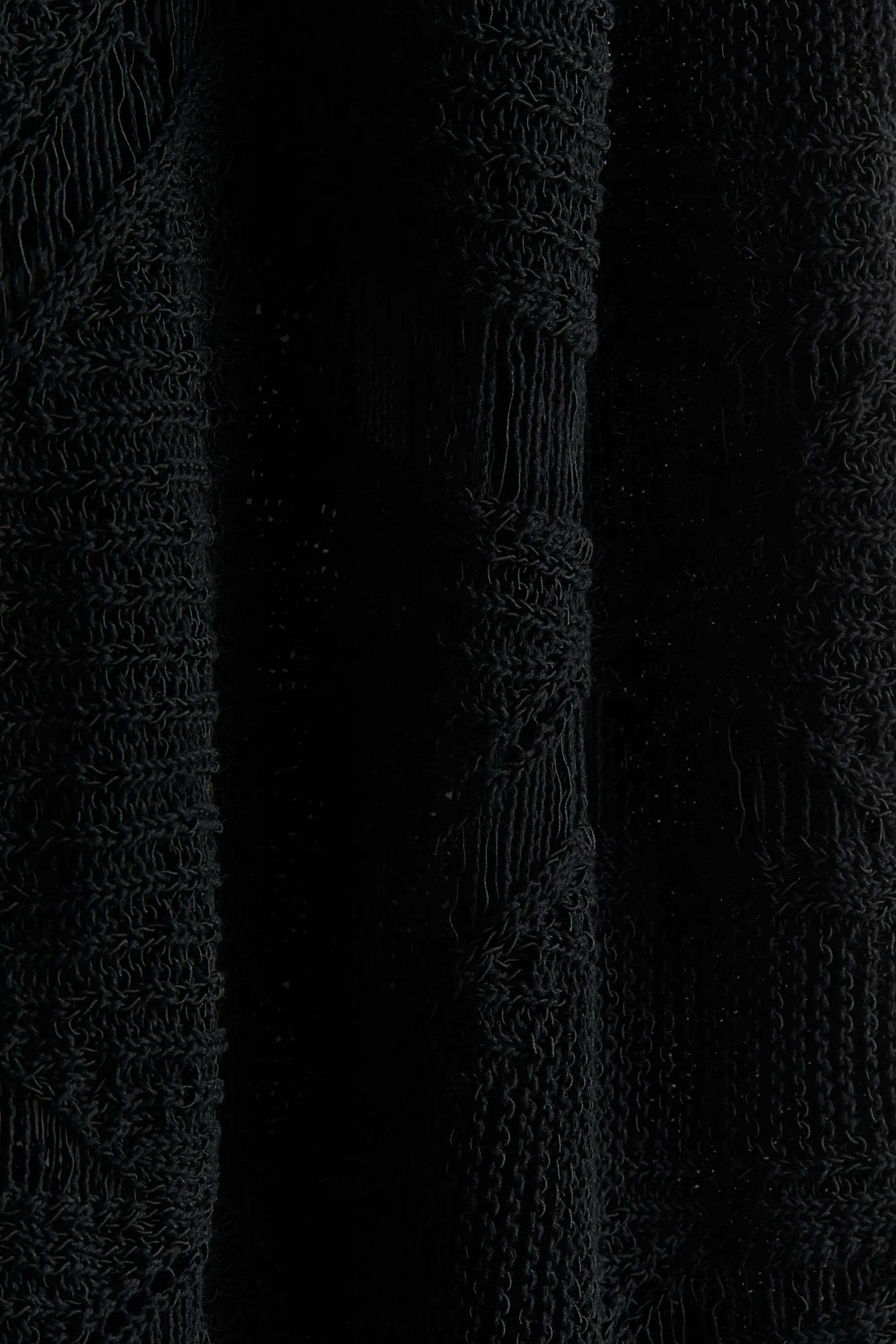 Robe en maille pointelle façon point de rivière - Noir