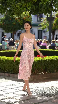 Antonia Cotton Dress - Pink floral — photo 3