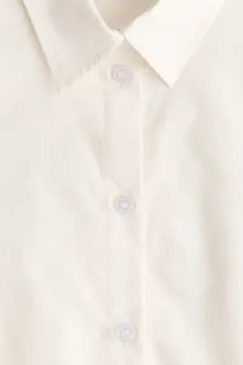 Chemise à manches ballon en coton - Crème — photo 4