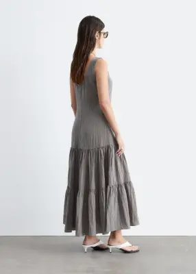 Robe longue à plusieurs niveaux - Gris — photo 4