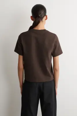 T-SHIRT ÉLÉGANT - BRUN FONCÉ — photo 4