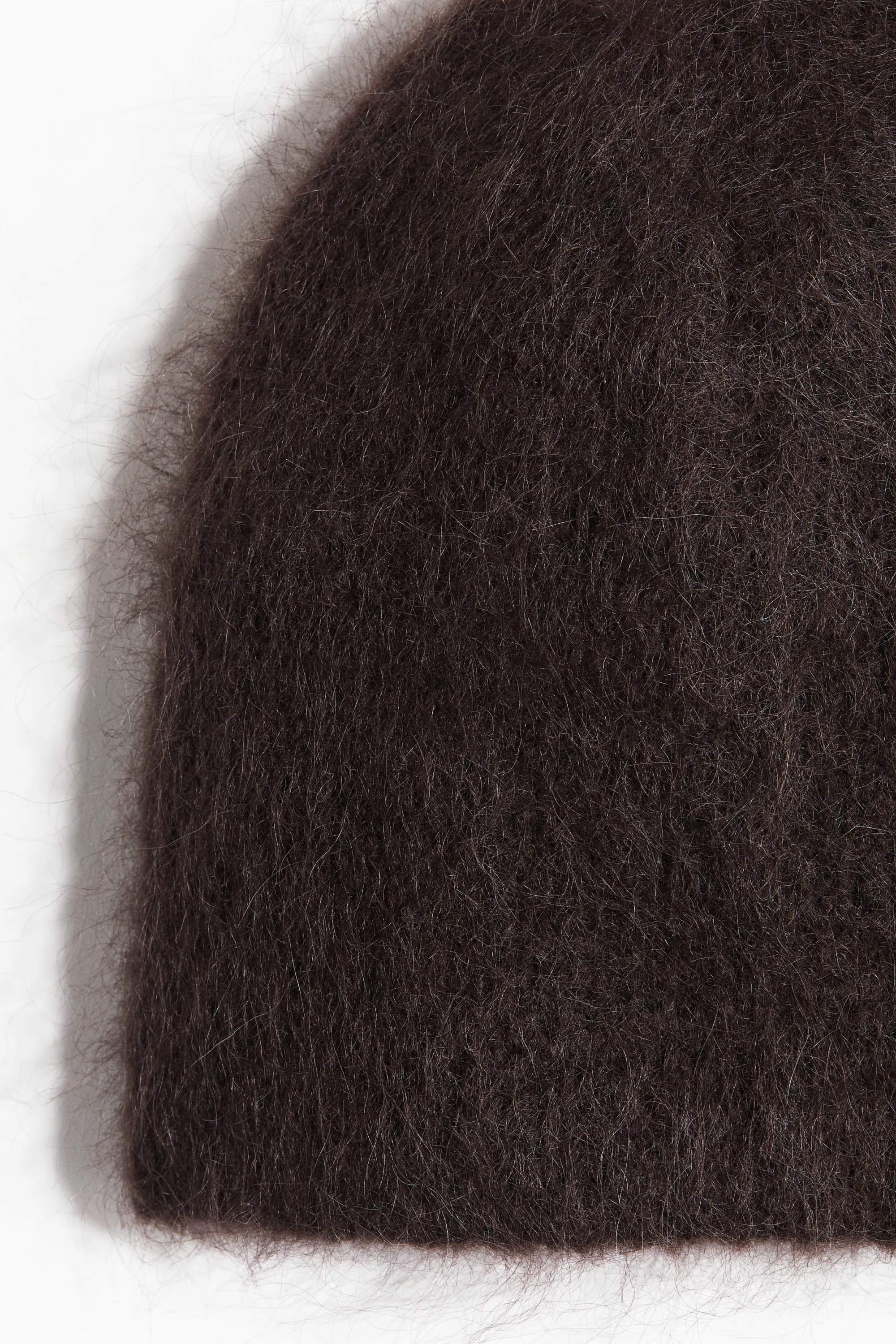 Bonnet en mohair mélangé - Marron foncé