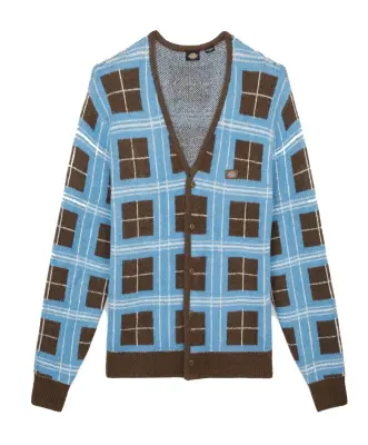 DICKIES CARDIGAN CARREAUX Marron Vert amande — photo 5