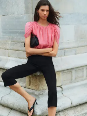 Chemise loose imprimée - Rose/fleuri — photo 5