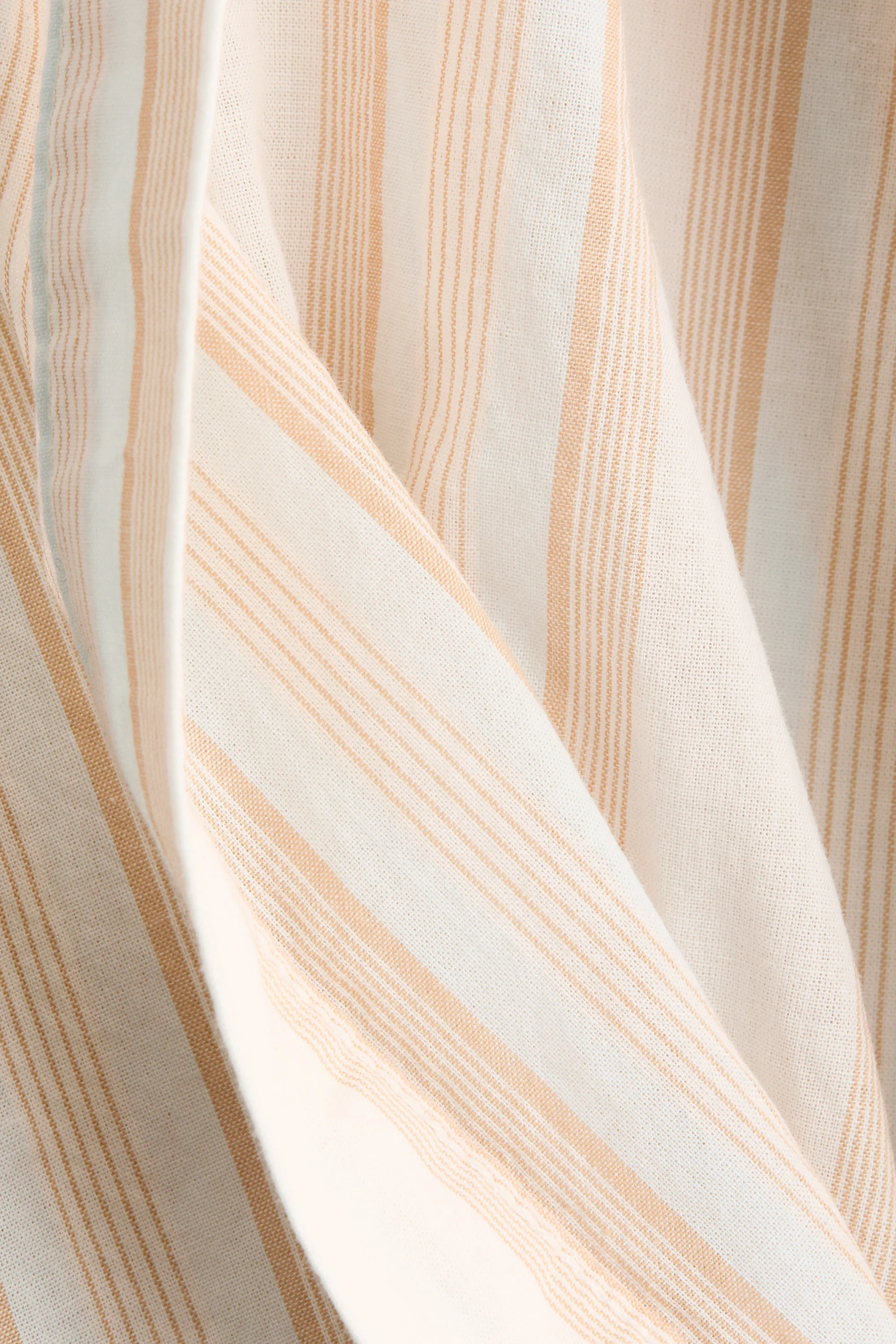Chemise croisée en coton - Crème/rayé