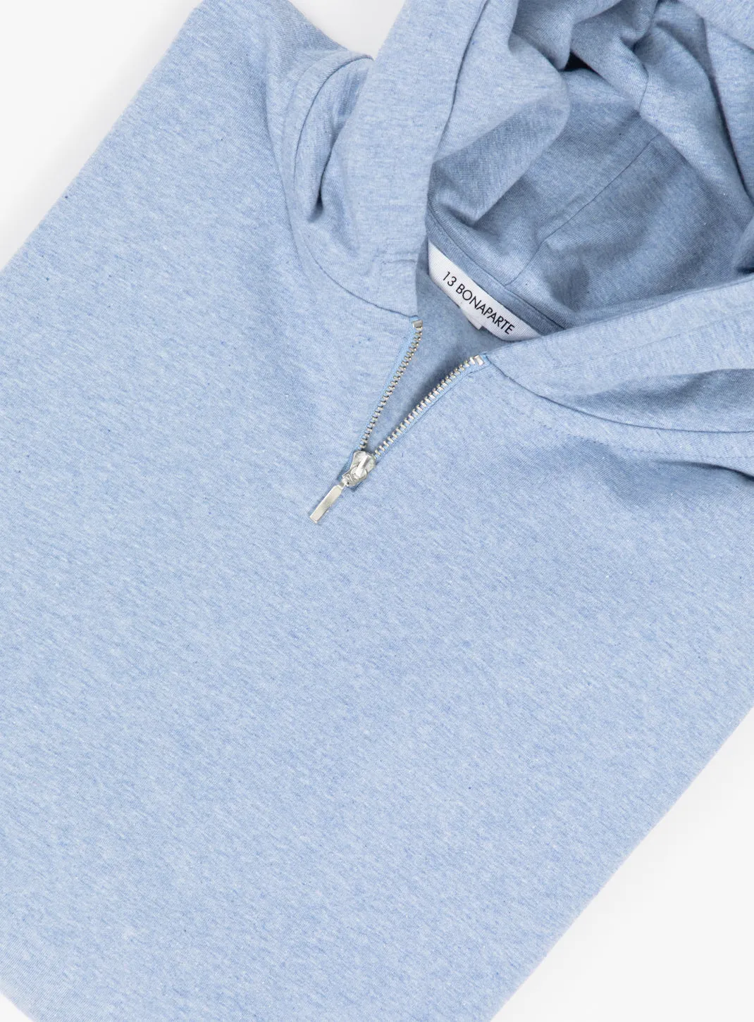 Hooded T-Shirt in Baby Blue Cotton & Elastane