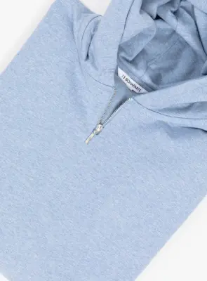 Hooded T-Shirt in Baby Blue Cotton & Elastane