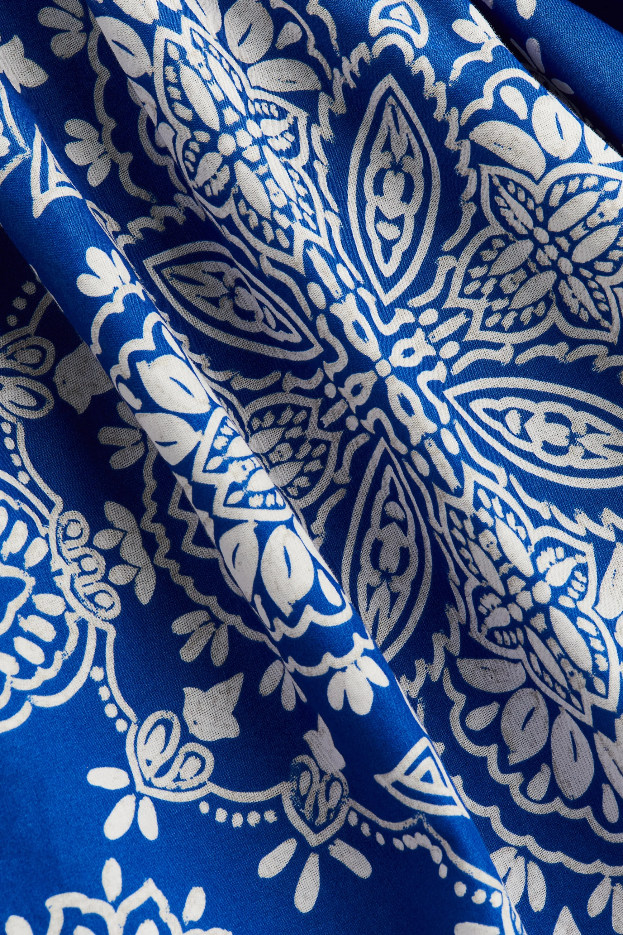 Minijupe corolle - Bleu/motif cachemire
