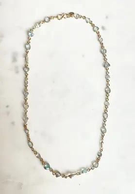 Nouveau ! ROOM SERVICE JEWELRY Collier Sparks Topaze Bleue — photo 2