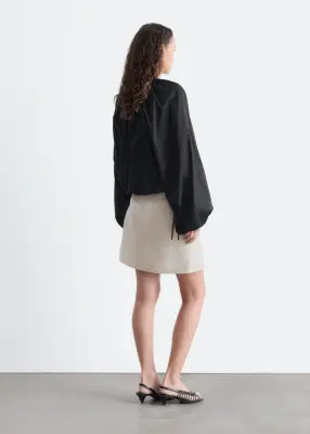 Blouse croisée en coton - Noir — photo 5