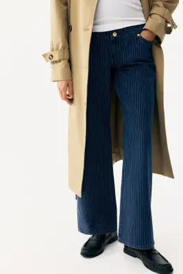 MAMA Jean large - Bleu denim/rayures tennis — photo 2