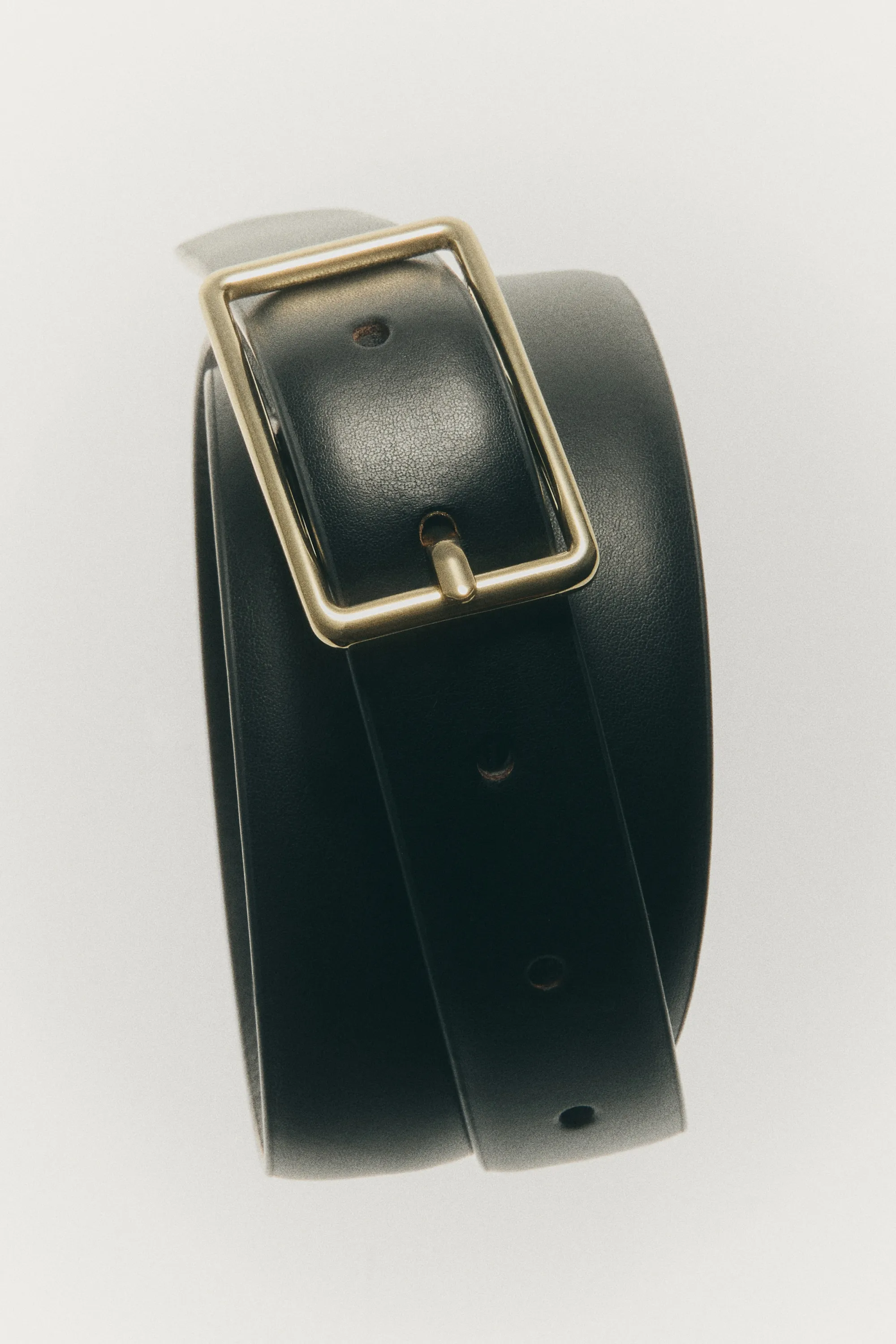 Ceinture en cuir fendu - Noir