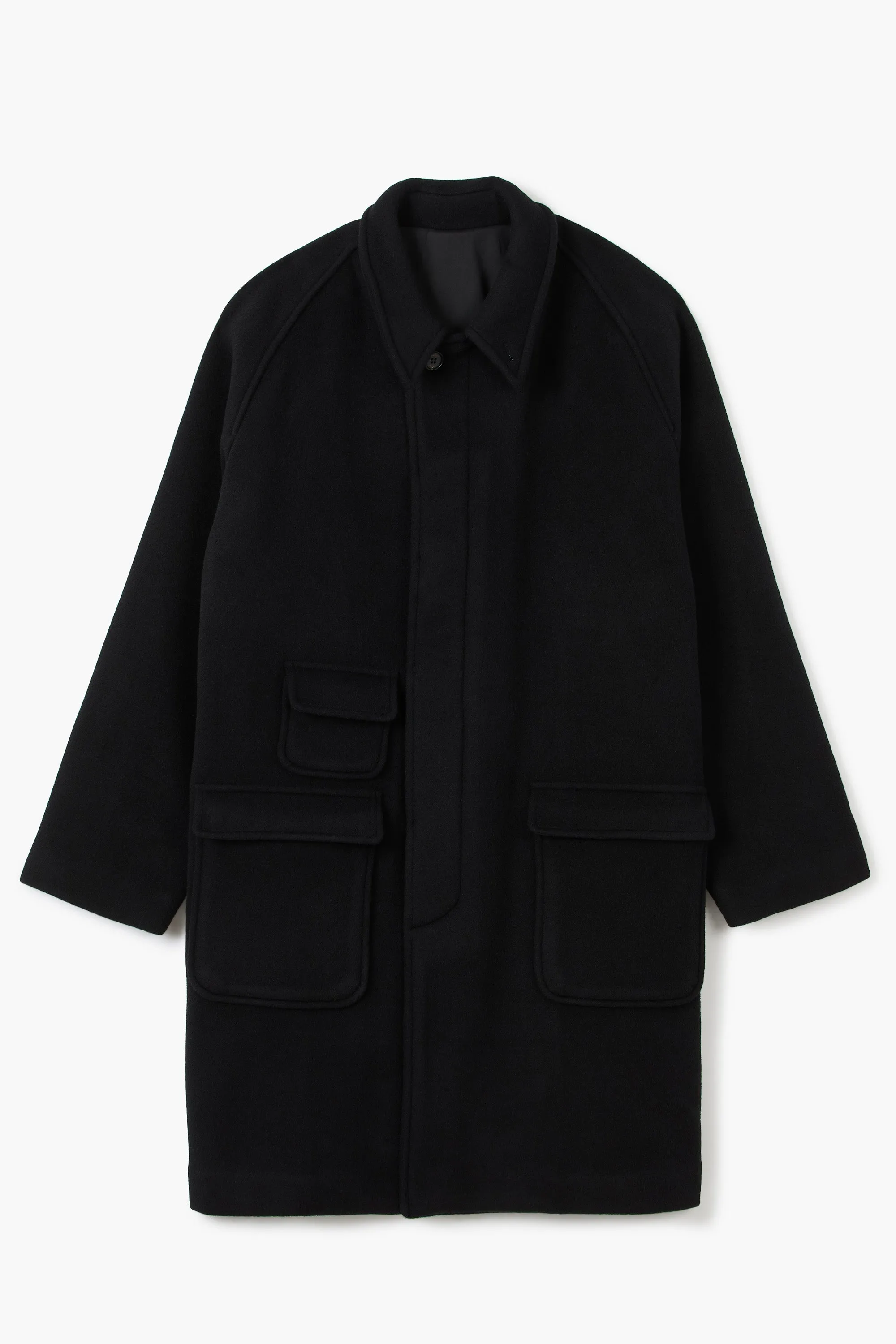 Manteau Balmacaan en laine - Noir