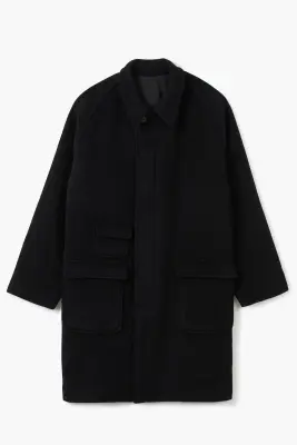 Manteau Balmacaan en laine - Noir — photo 1