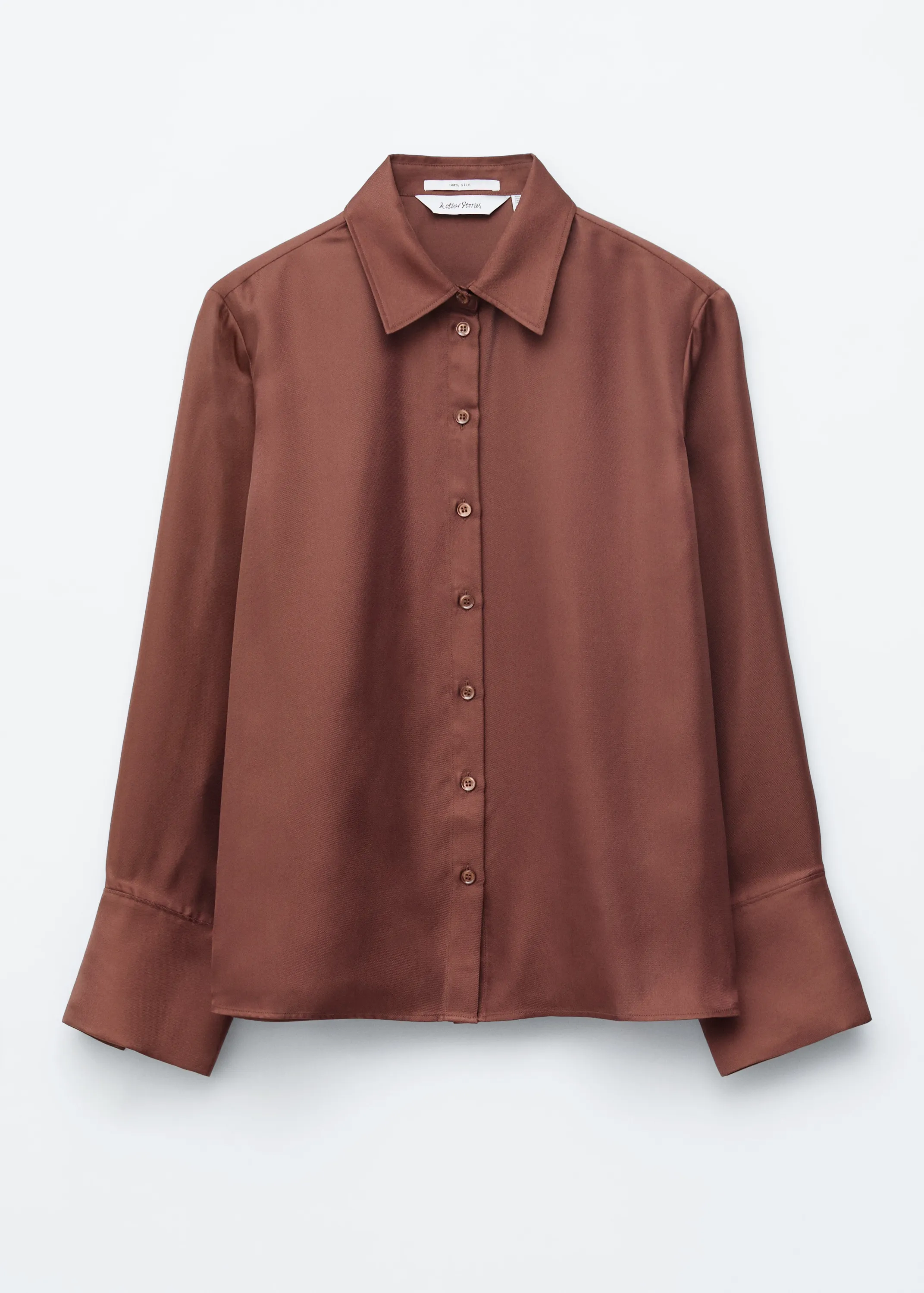 Chemise décontractée en soie - Marron Clair