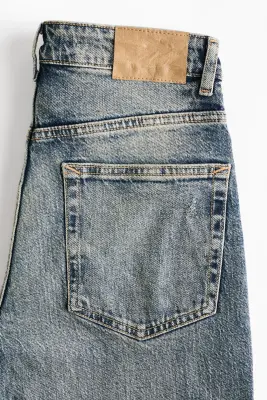 Straight High Waist Jeans - Bleu denim — photo 4