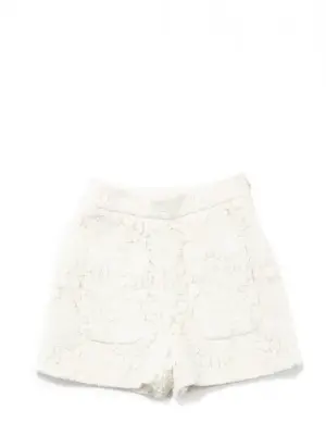 Short taille haute blanc ivoire brodé de dentelle Prix boutique 950€ Taille 38 — photo 1