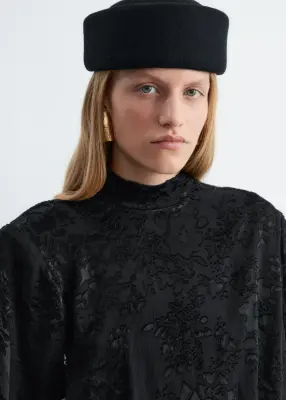Blouse en mélange de mousseline et de soie - Noir — photo 3