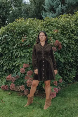 Robe en velours côtelé Femme — photo 2