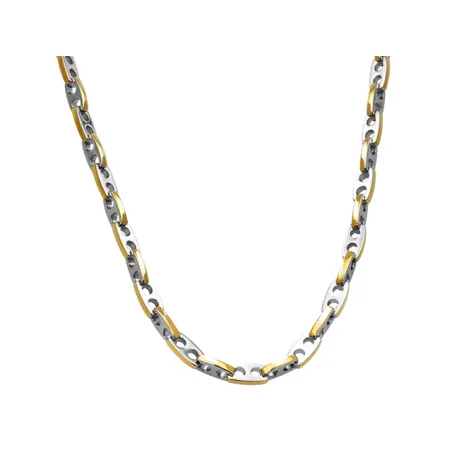 ROCHET - Collier Galion acier bicolore PVD jaune 6,5mm x 51cm HC7183
