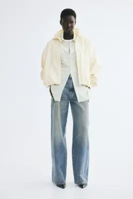 Veste oversize en nylon - Beige clair — photo 2