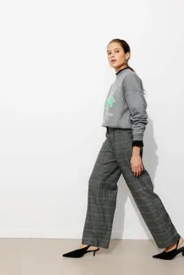 BILLY pantalon large carreaux — photo 2