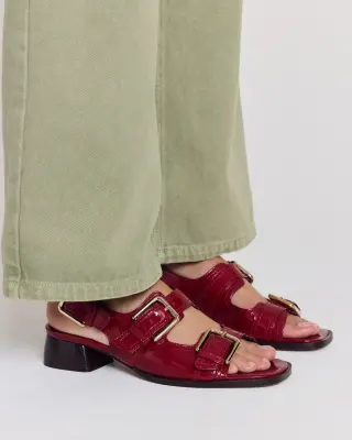 Sandales Flor vernis froissé rouge — photo 1