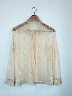 Chemisier lavallière dentelle de calais — photo 3
