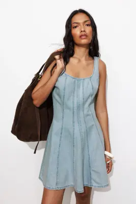 Robe courte en jean Femme — photo 2