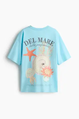 T-shirt oversize imprimé - Turquoise clair/Del Mare — photo 3