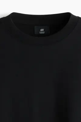 T-shirt Oversized Fit en interlock - Noir — photo 4