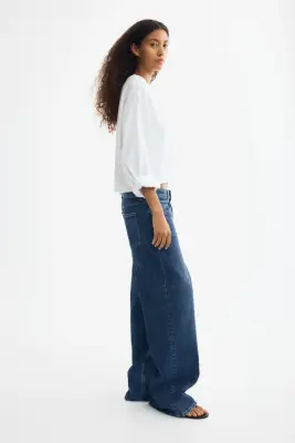 Wide High Waist Jeans - Bleu denim — photo 3
