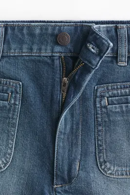 Short taille haute en denim - Bleu denim — photo 4