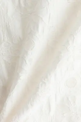 Top en tissu jacquard avec bretelles à nouer - Ivoire — photo 3