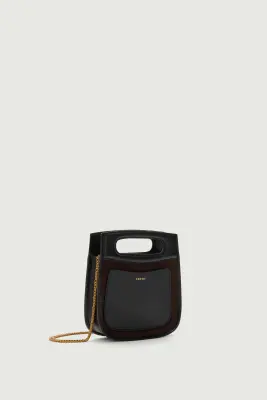 SAC CHERI MINI MARRON FONCÉ CROÛTE DE CUIR — photo 2