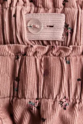 Pantalon jogger en velours côtelé à motif - Rose ancien/fleuri — photo 3