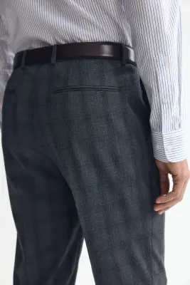 Pantalon de costume Regular Fit - Bleu marine/carreaux — photo 2