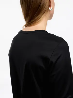 T-shirt en coton et lyocell - Noir — photo 4
