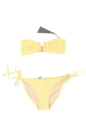 Bikini bandeau culotte ficelle jaune PUERTO VIEJO et FORMENTERA NEUF Px boutique 215€ Taille 36 — photo 1