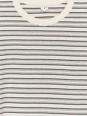 T-shirt décontracté à manches longues - Blanc cassé/Noir/Prune — photo 4