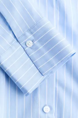 Chemise ajustée - Bleu clair/rayures tennis — photo 4