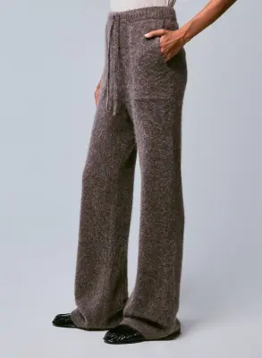 Pantalon Beige en Alpaga / Polyamide / Elasthanne — photo 3
