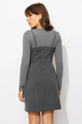Robe courte bustier à rayures — photo 5