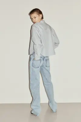 Jean à jambes droites - Bleu denim clair — photo 1