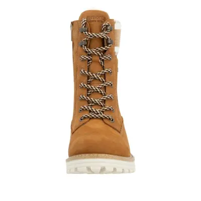 Bottines Remonte D0W72-22 Camel - Cuir Suédé Lacets Zip Grande Pointure Femme — photo 5